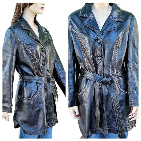1950s Western Wear Women's Wrap Lambskin Jacket - Whipstitch Fall Leather Jacket